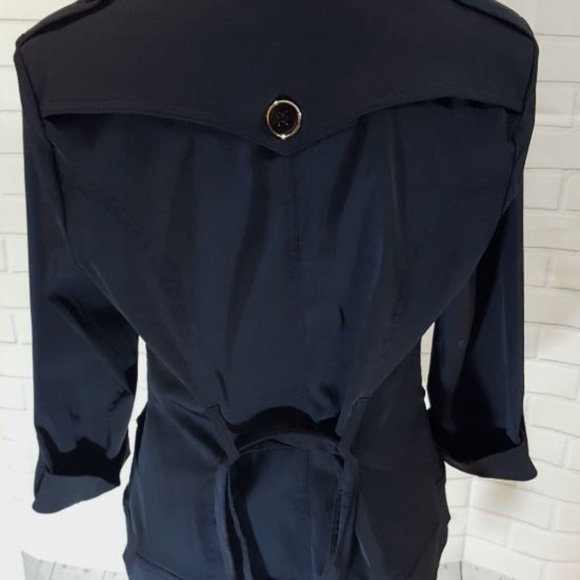 Marina Luna Womens Medium Jacket Short Trench Coat - Picture 2 of 4